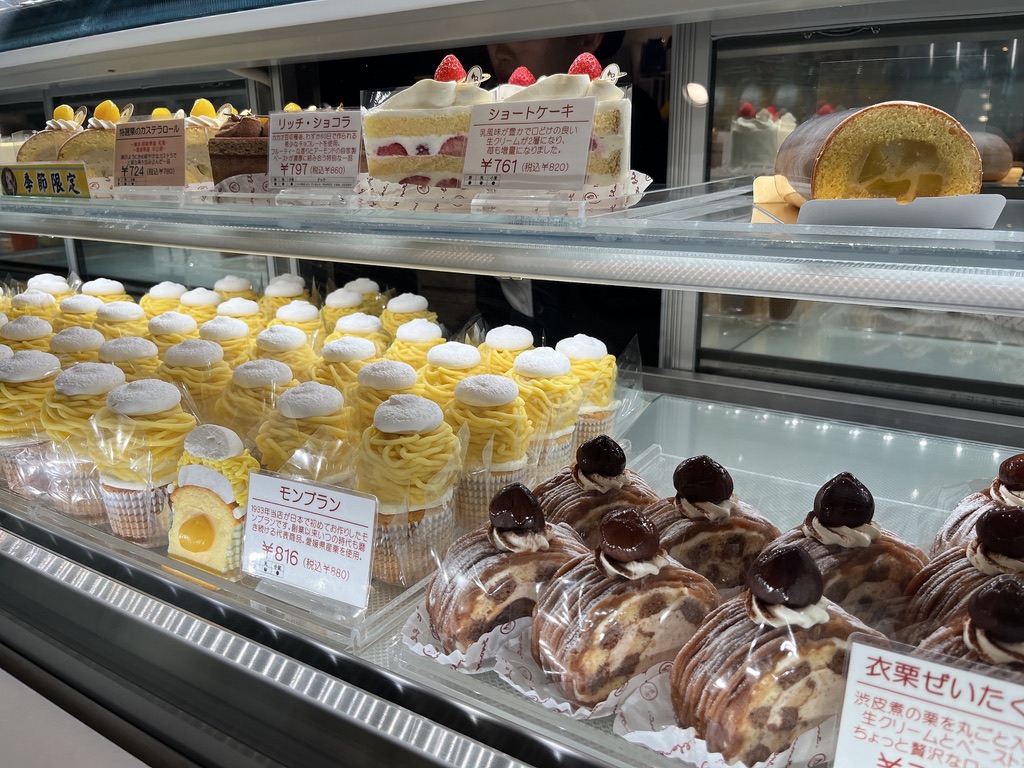 東京自由が丘モンブランのショーケース